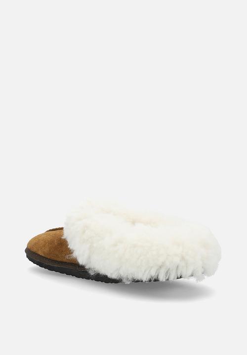 Karu - Sleek suede wool inner slipper - tan