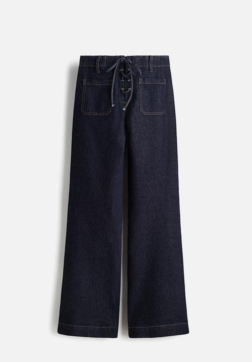 H&M - Flared high jeans - dark denim blue