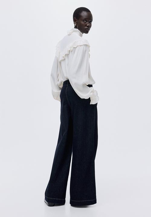 H&M - Wide high jeans - dark denim blue