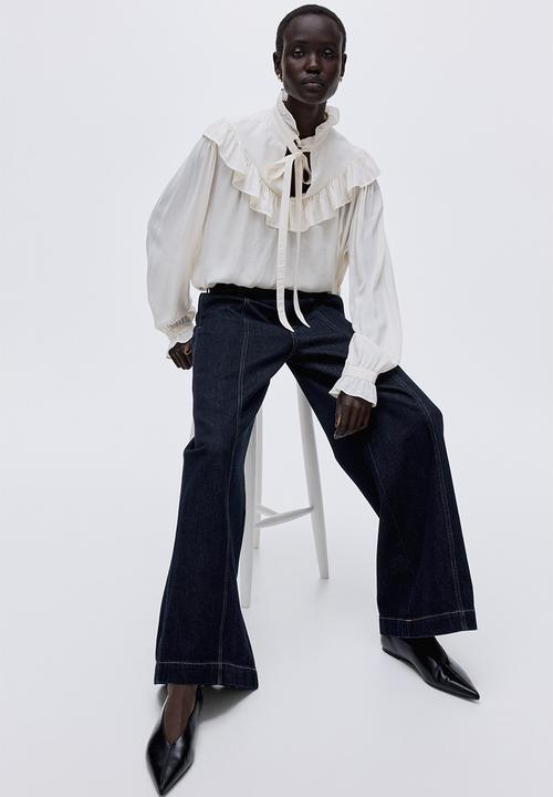 H&M - Wide high jeans - dark denim blue
