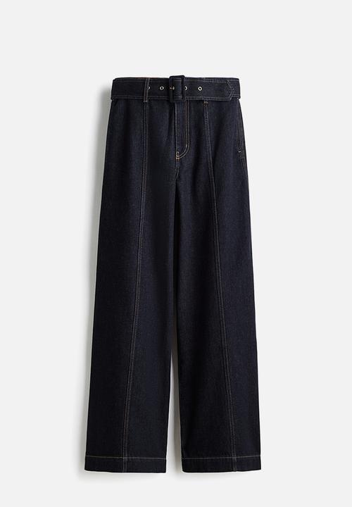 H&M - Wide high jeans - dark denim blue