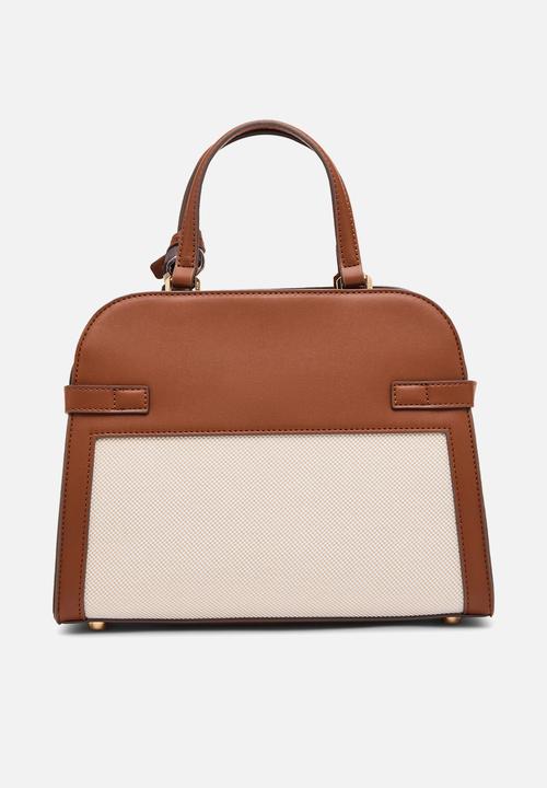 Anne Klein - Cambodia Medium Satchel W/ Detachable Strap Bag -Tan/Cream