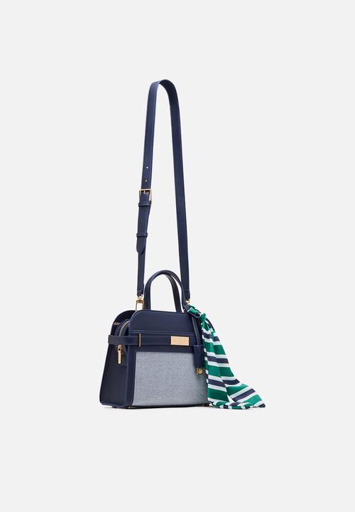 Anne Klein - Cambodia Medium Satchel W/ Detachable Strap Bag - Navy