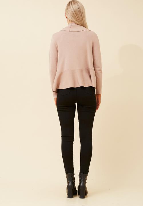 Stella Morgan - Long Sleeve Waterfall Knitwear Cardigan - Clay