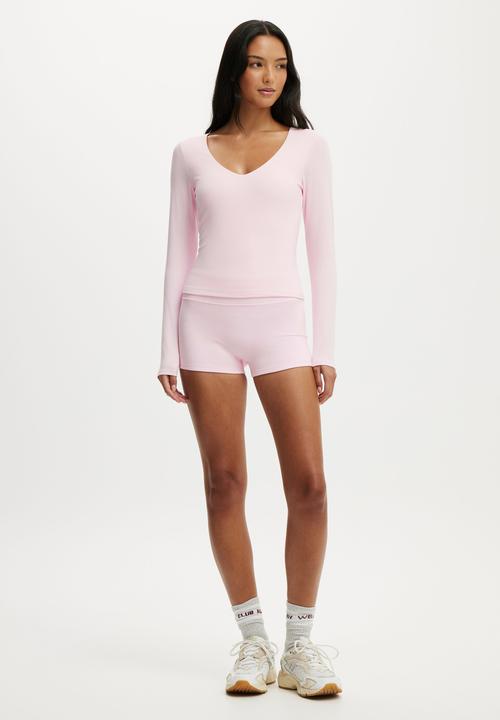 Cotton On - Ultra Soft Scoop Neck Long Sleeve - Cherry Dream