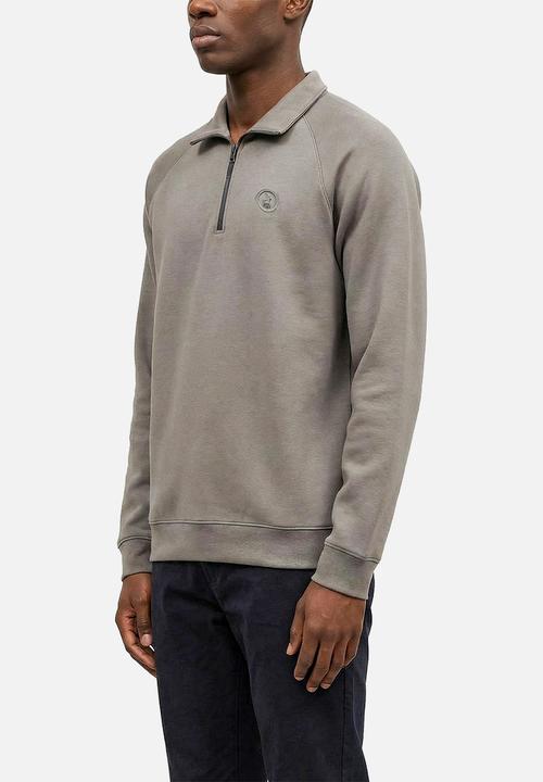 POLO - Thulani Sport Long Sleeve 1/4 Zip Sweat Top - Charcoal