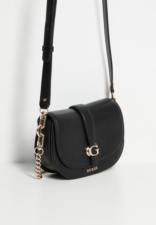 GUESS - Carrie mini flap crossbody bag- black