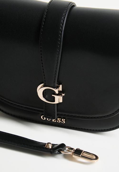 GUESS - Carrie mini flap crossbody bag- black