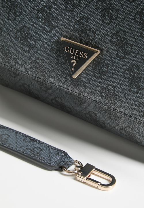 GUESS - Meridian ii flap crossbody bag- coal logo