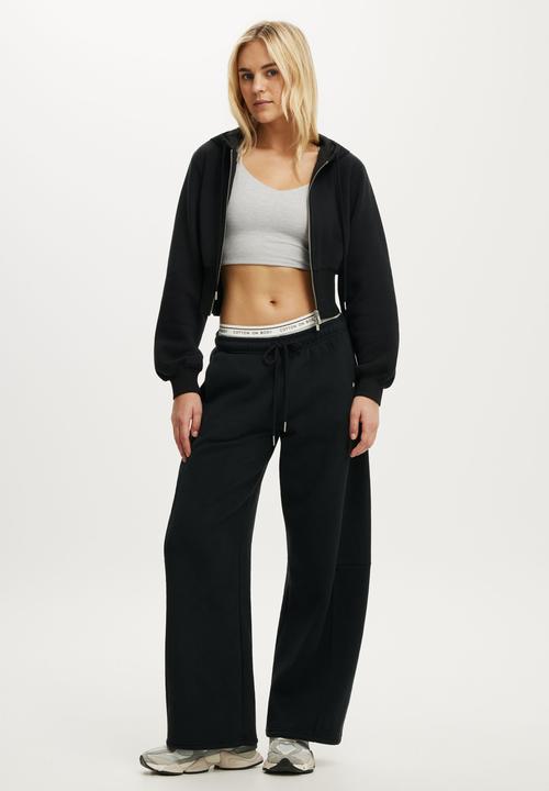 Cotton On - Plush Adjustable Balloon Sweatpant - Black