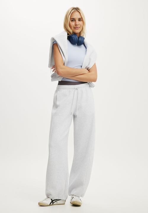 Cotton On - Plush Adjustable Balloon Sweatpant - Cloudy Grey Marle