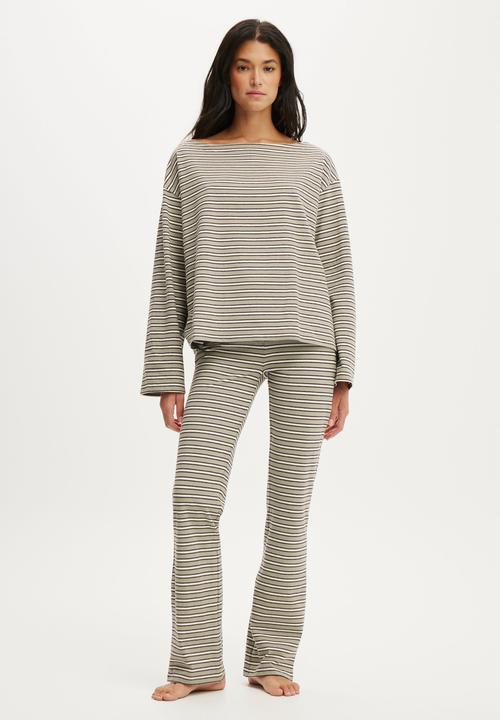 Cotton On - Dreamy soft flare pant - jamie stripe seagrass