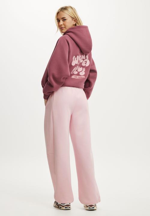 Cotton On - Plush Adjustable Balloon Sweatpant - Cherry Dream