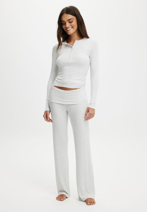 Cotton On - Sleep recovery lounge henley - light grey marle