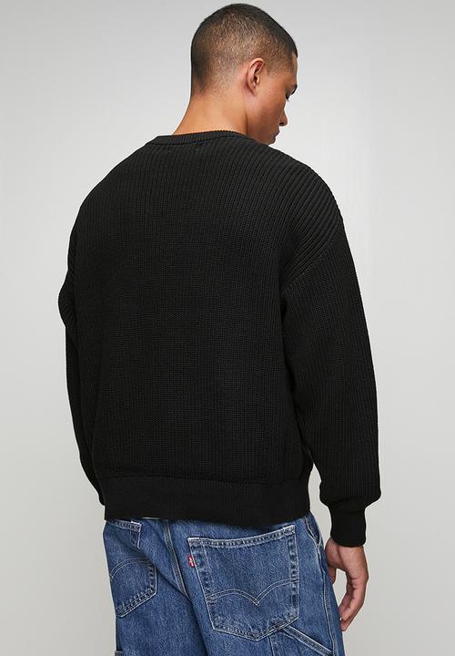 Cotton On - Box Fit Crew Knit - Jet Black