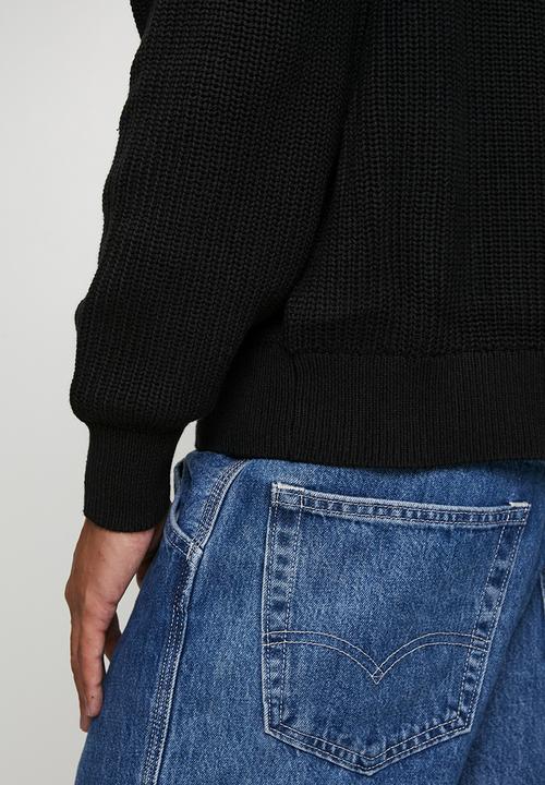 Cotton On - Box Fit Crew Knit - Jet Black
