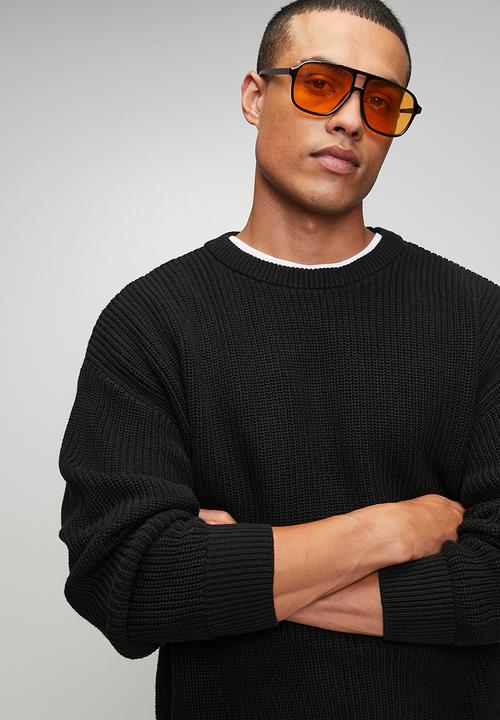 Cotton On - Box Fit Crew Knit - Jet Black