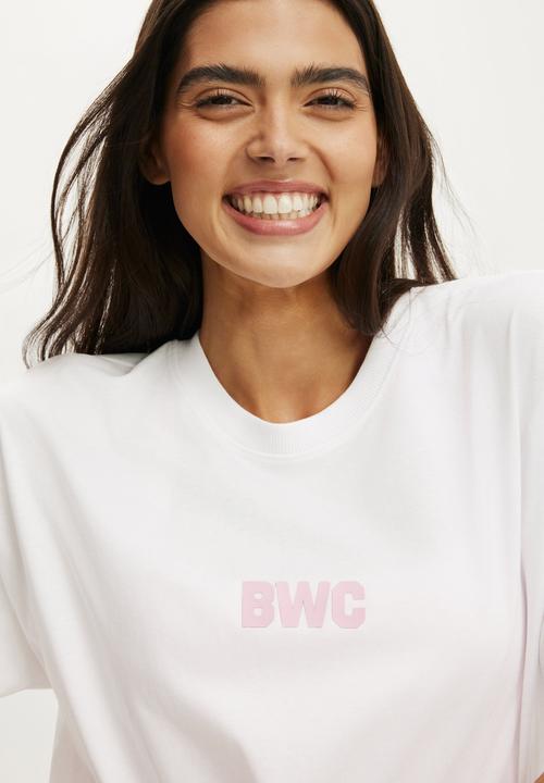 Cotton On - Active Graphic Tee - White/Bwc