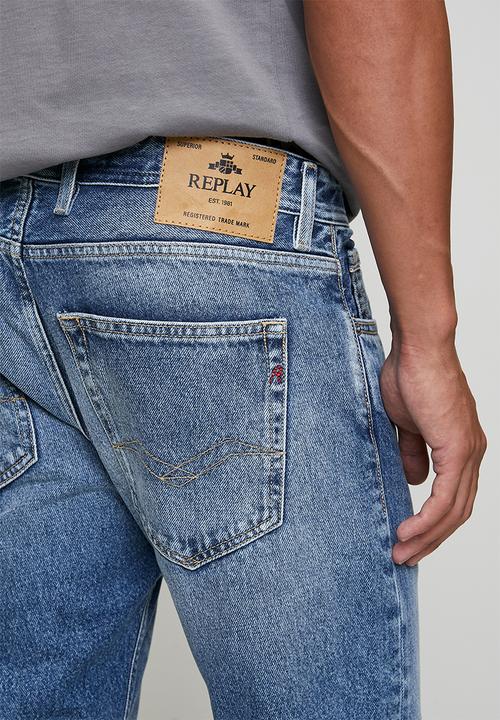 Replay - 12 Oz Cotton Denim Jean - Denim Blue 