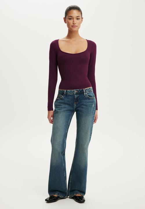 Cotton On - Hold me long sleeve - blackberry belle