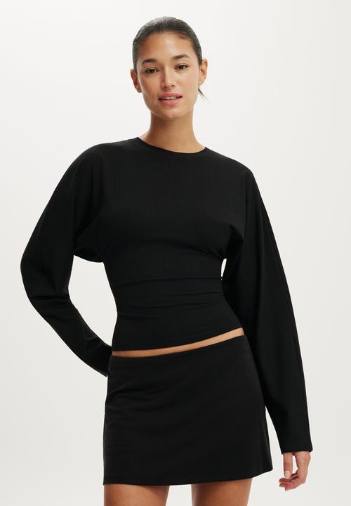 Cotton On - Blair Batwing Long Sleeve - Black