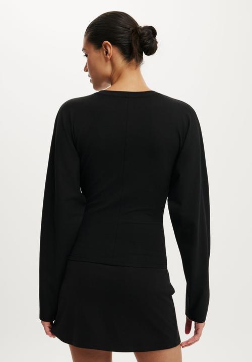 Cotton On - Blair Batwing Long Sleeve - Black
