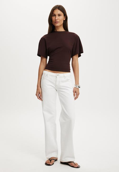Cotton On - Batwing Short Sleeve Tee - Dark Oak