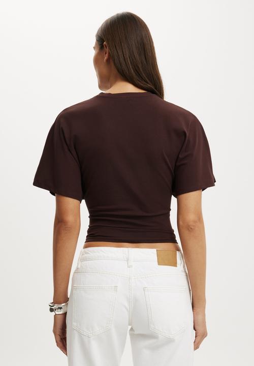 Cotton On - Batwing Short Sleeve Tee - Dark Oak