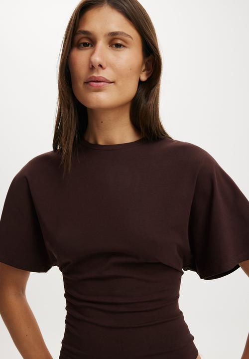 Cotton On - Batwing Short Sleeve Tee - Dark Oak