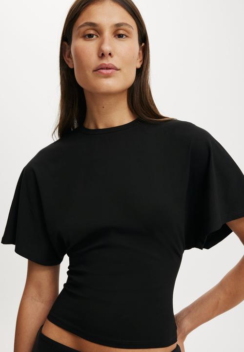 Cotton On - Batwing Short Sleeve Tee - Black
