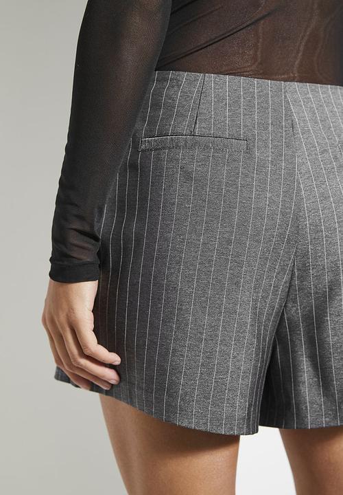 Superbalist - Formal wrap skort - grey pinstripe