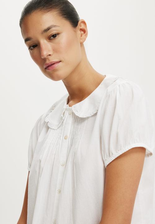 Cotton On - Edie babydoll shirt - white