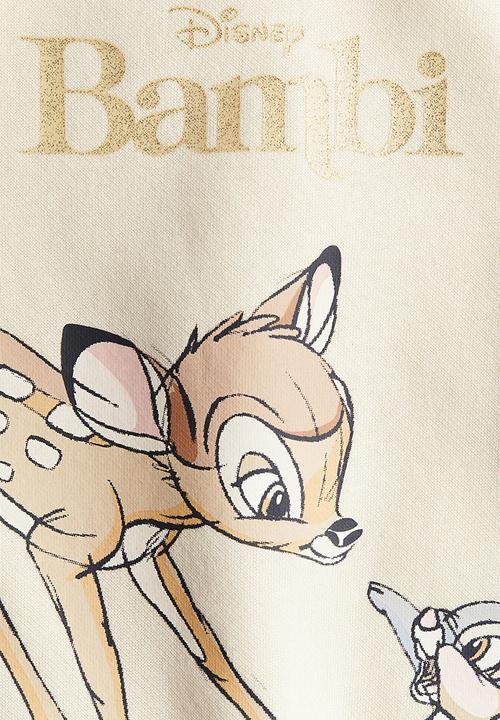 H&M - Printed sweatshirt - light beige/bambi