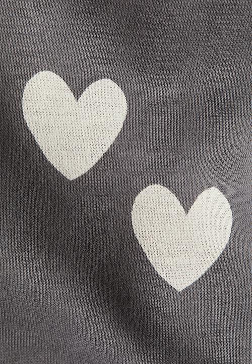 H&M - Printed brushed-inside sweatshirt - grey/hearts