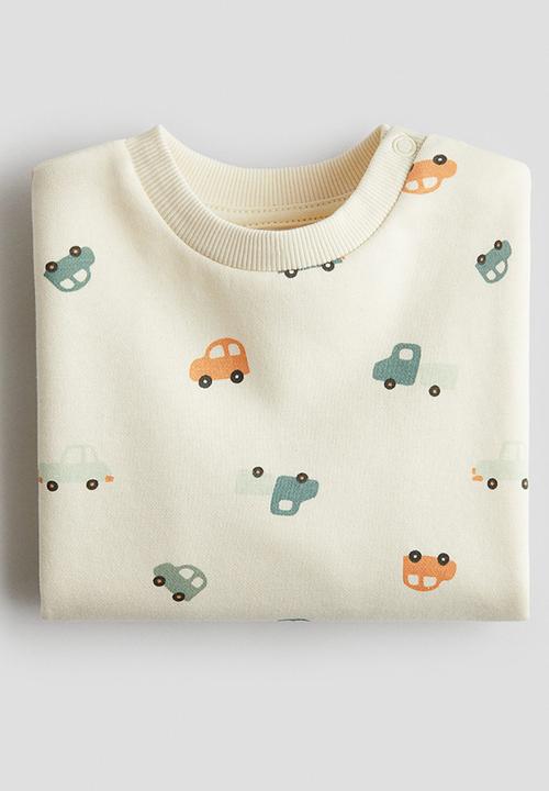 H&M - Printed sweatshirt - cream/cars