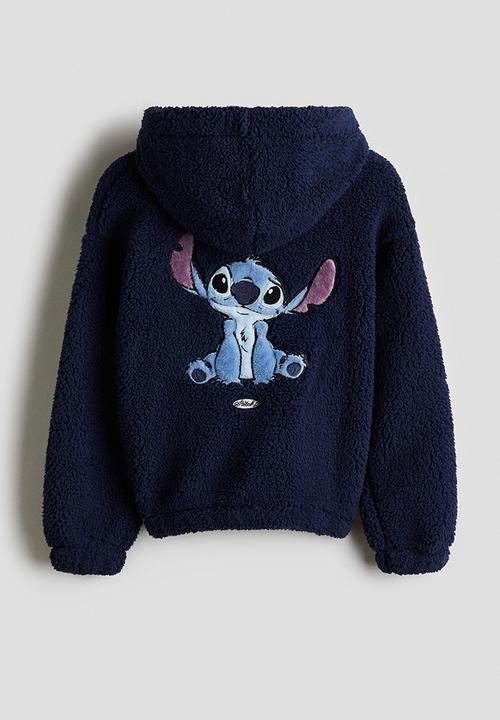 H&M - Teddy zip-through hoodie - blue/stitch
