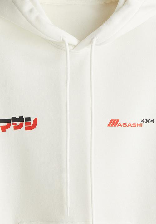 Loose fit printed hoodie - white masashi - 1122659072