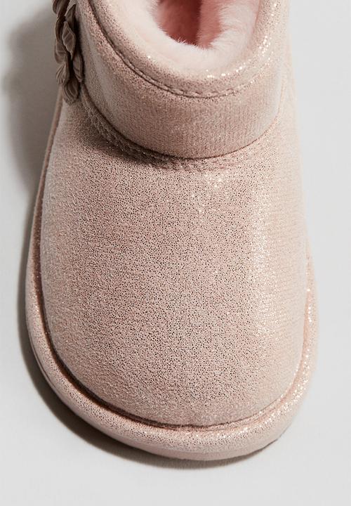 H&M - Fluffy-lined boots - light dusty pink/glitter