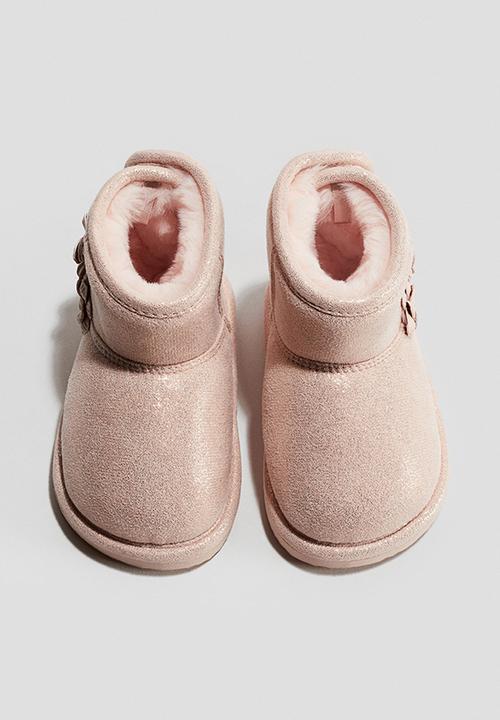 H&M - Fluffy-lined boots - light dusty pink/glitter
