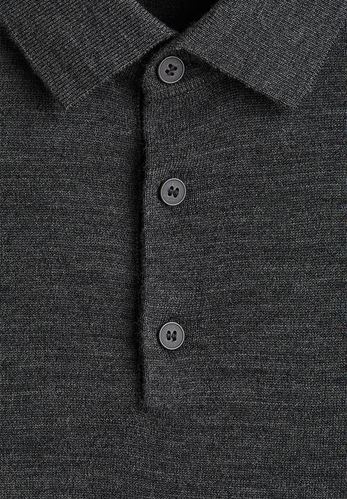 H&M - Regular fit merino wool polo shirt - dark grey
