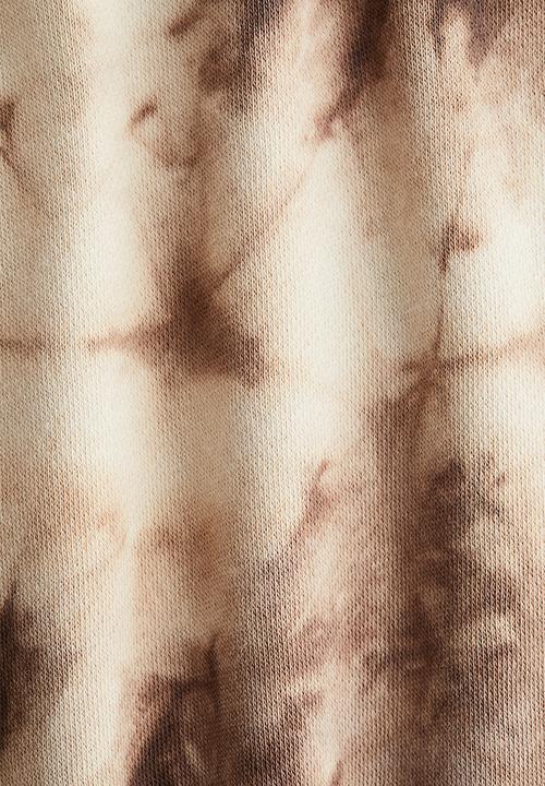 H&M - Printed sweatshirt joggers - light beige/tie-dye
