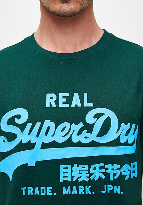 Superdry. - Neon vl graphic T-shirt - dark pine green