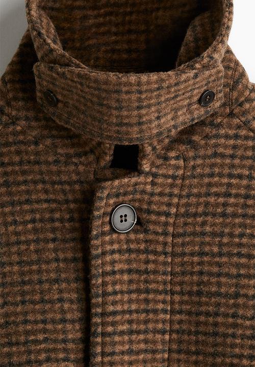 H&M - Car coat - dark brown checked