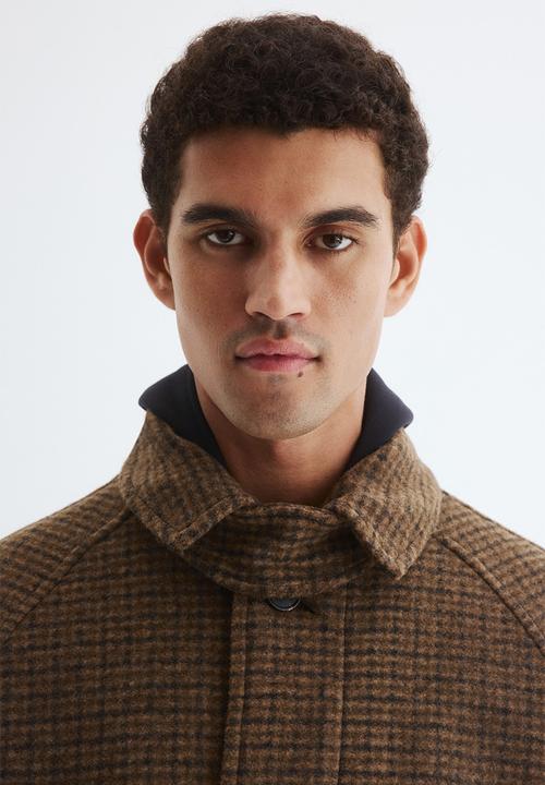 H&M - Car coat - dark brown checked