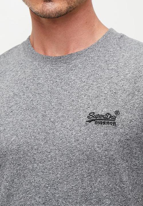 Superdry. - Essential logo emb tee - volcanic black grit