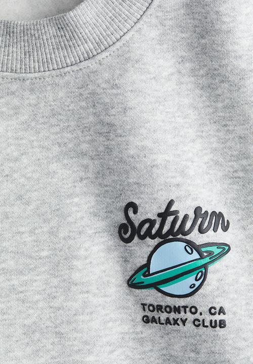 H&M - Printed sweatshirt - grey marl saturn