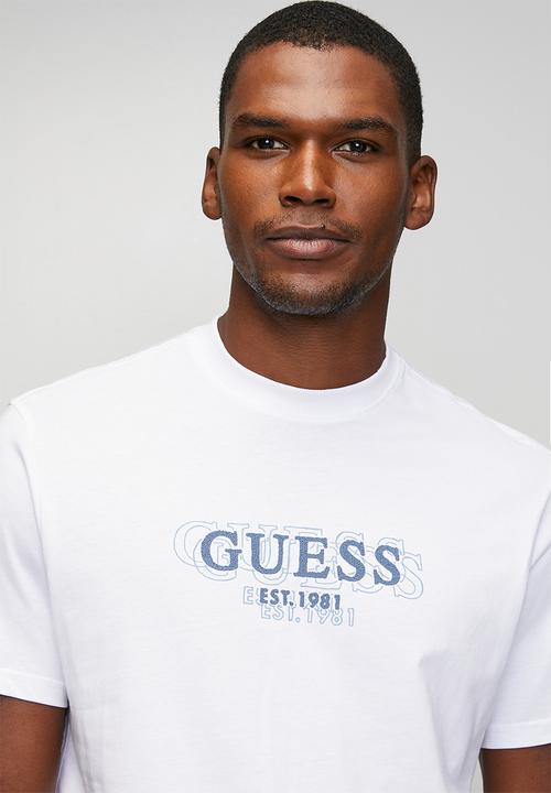 GUESS - Cn Short sleeve Small Logo Tee - Pure White