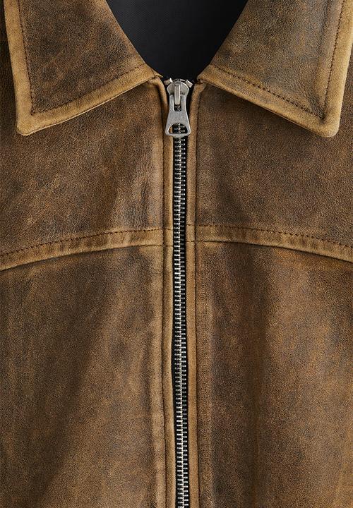 H&M - Leather biker jacket - brown