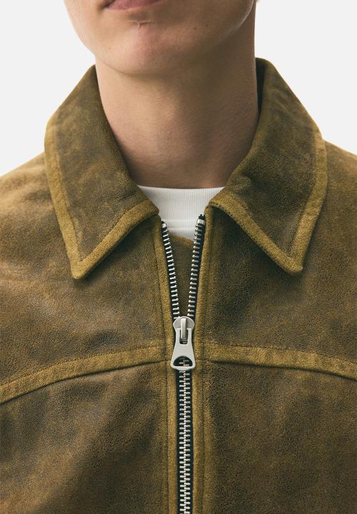Leather biker jacket - brown - 1301051001