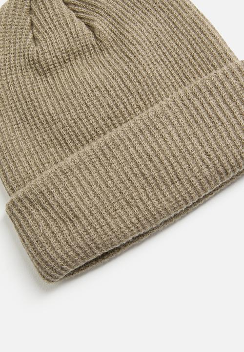 Tessa Design - Cadence Ribbed Turn Up Beanie - Brown